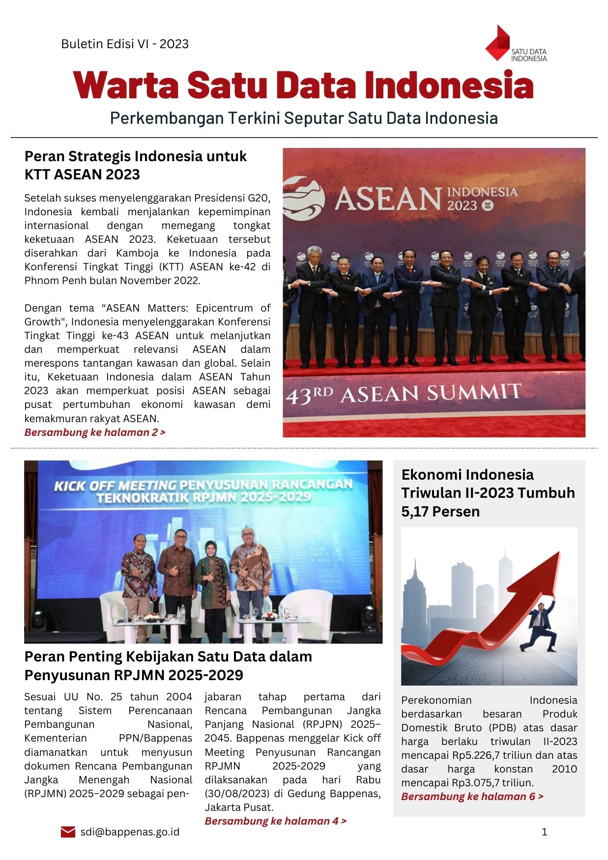 Warta Satu Data Indonesia Edisi 6 Tahun 2023