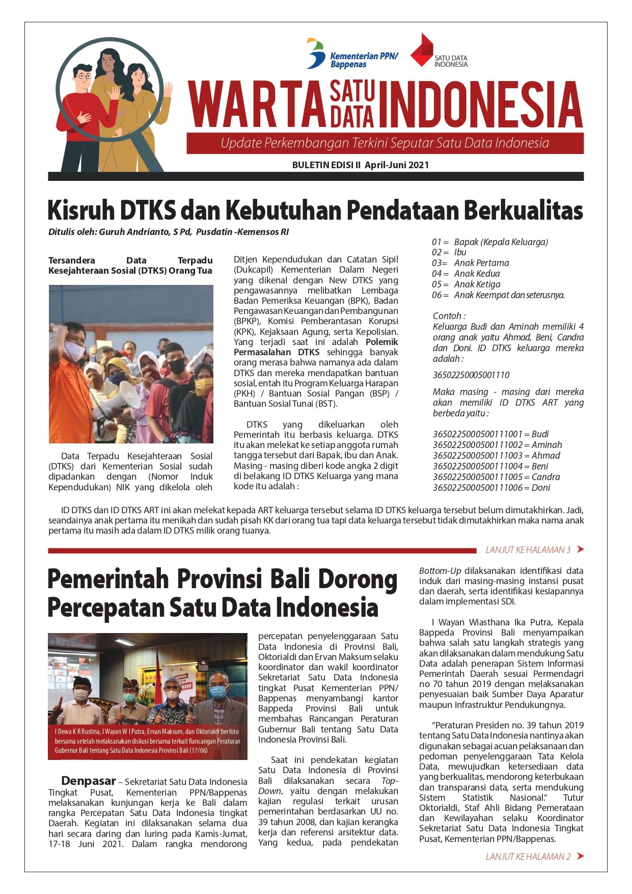 Buletin Satu Data Indonesia Edisi April-Juni 2021